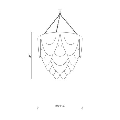 Extra Large Leather Fringe Flushmount Chandelier