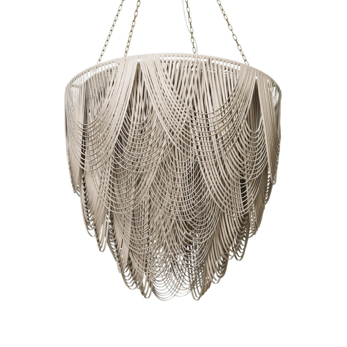 Extra Large Leather Fringe Flushmount Chandelier