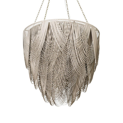 Extra Large Leather Fringe Flushmount Chandelier