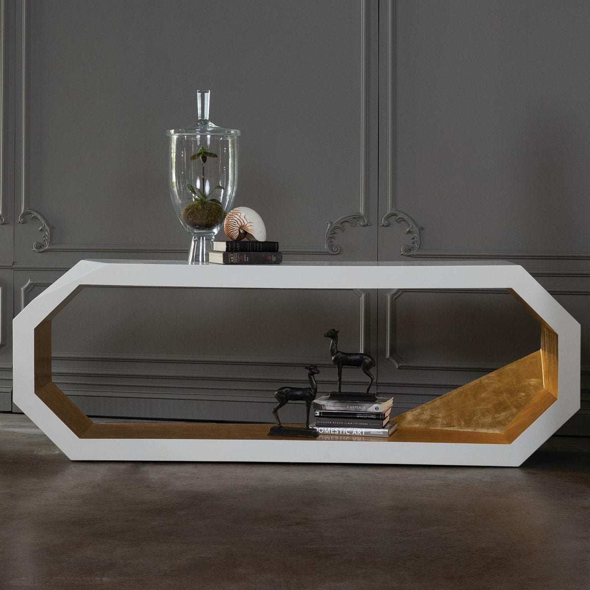 Facet Console-Gold Leaf