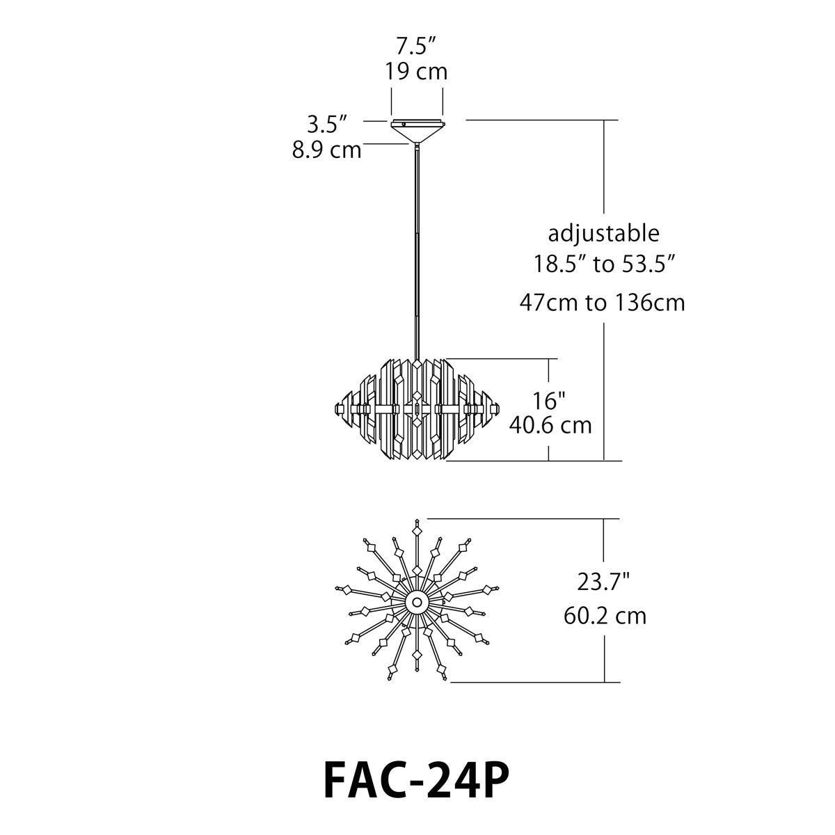 Facets 1 - Light Kitchen Island LED Chandelier