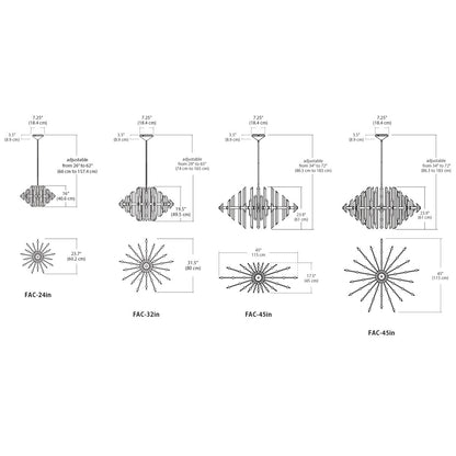Facets 34 - Light Unique/Statement Novelty LED Chandelier