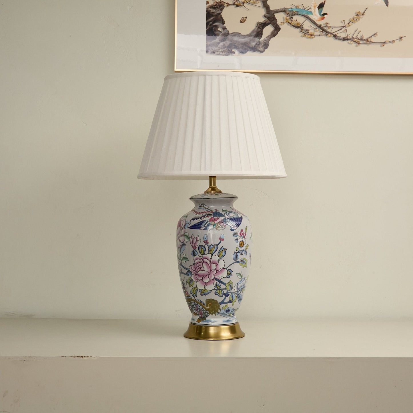 Famille Rose Ceramic Table Lamp