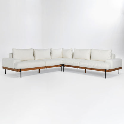 Faro 3-piece Fabric Sectional Sofa In White