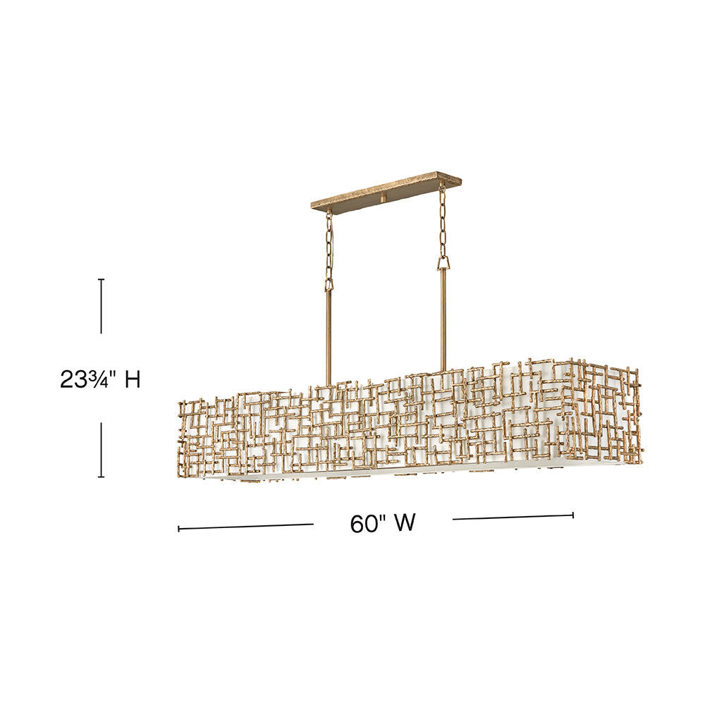 Farrah 10 - Light Unique Rectangle Chandelier