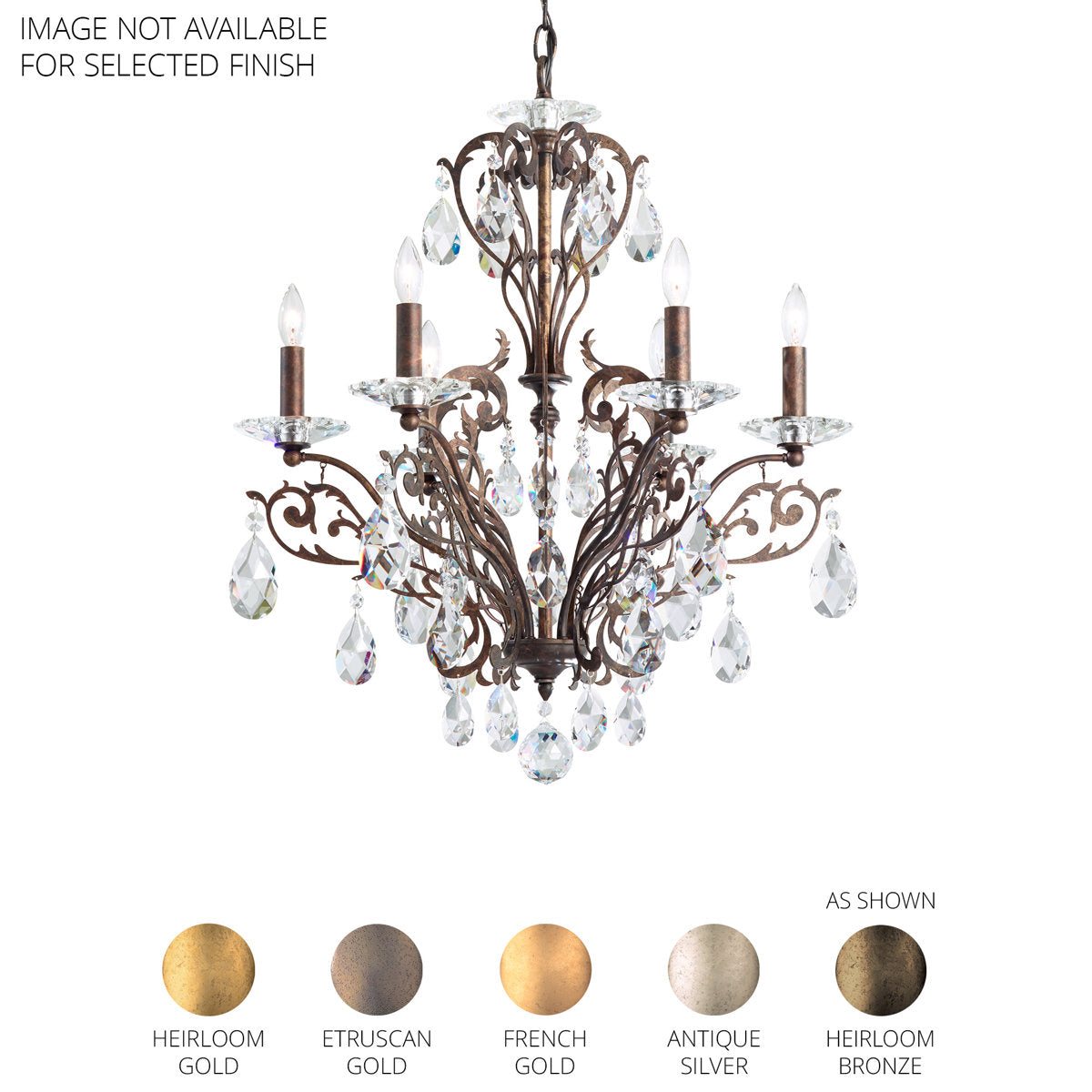 Filigrae 6 Light 22.5in x 26in Chandelier in Heirloom Gold with Clear Heritage Handcut Crystals