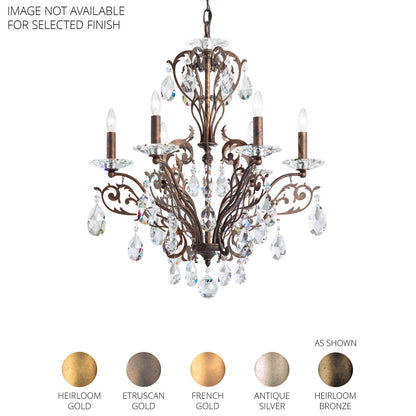 Filigrae 6 Light 22.5in x 26in Chandelier in Heirloom Gold with Clear Heritage Handcut Crystals