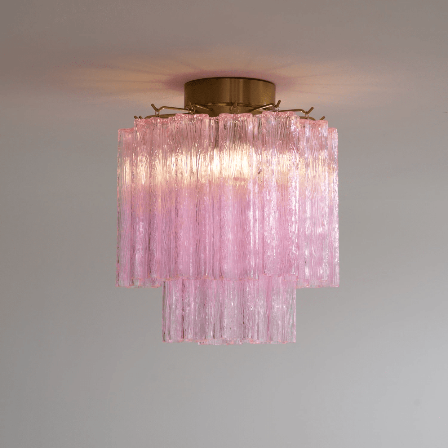 Fiora Pink Glass Ceiling Lamp