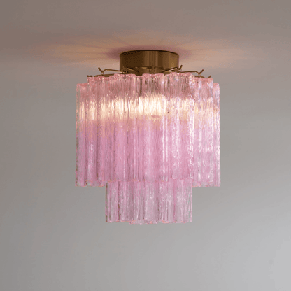 Fiora Pink Glass Ceiling Lamp