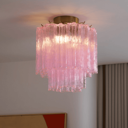 Fiora Pink Glass Ceiling Lamp