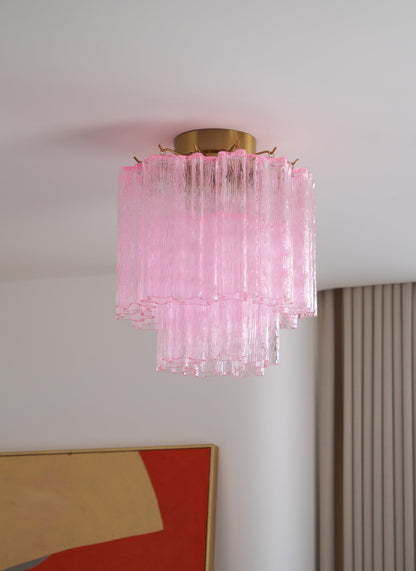 Fiora Pink Glass Ceiling Lamp
