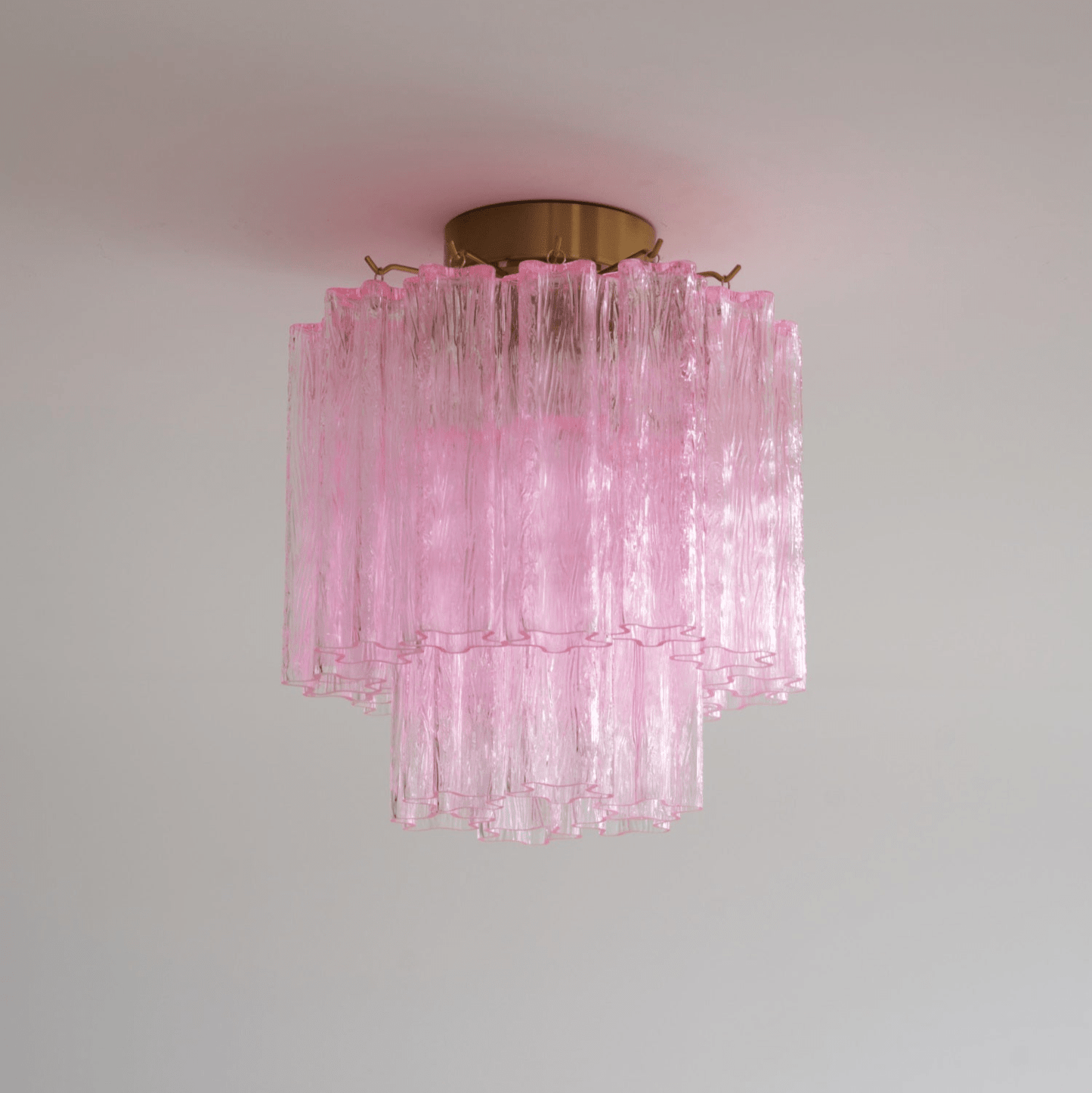 Fiora Pink Glass Ceiling Lamp