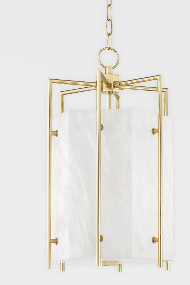 Flatbush - 6 Light Large Pendant - Aged Brass Finish