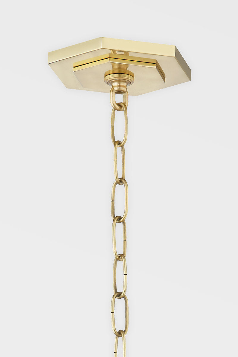 Flatbush - 6 Light Large Pendant - Aged Brass Finish