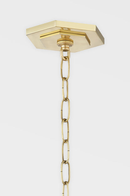 Flatbush - 6 Light Large Pendant - Aged Brass Finish
