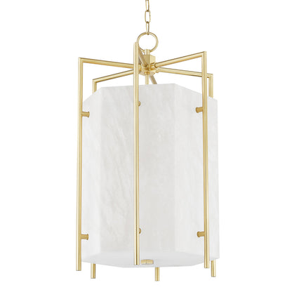 Flatbush - 6 Light Large Pendant - Aged Brass Finish
