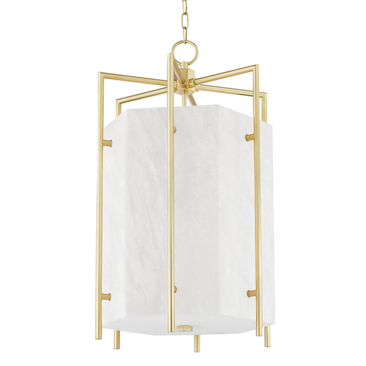Flatbush - 6 Light Large Pendant - Aged Brass Finish
