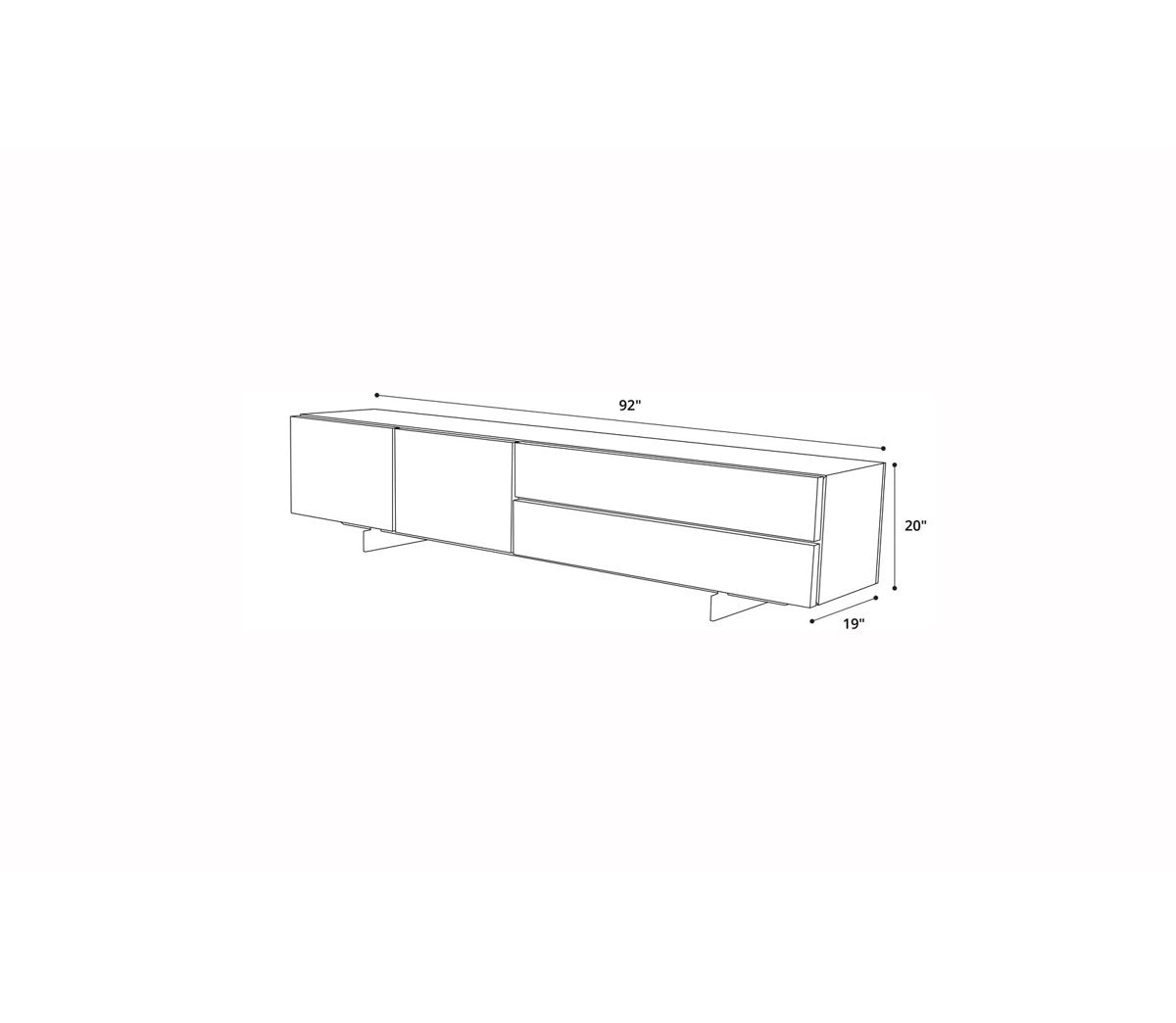 Fletcher Media Cabinet in Smoked Oak and Black Marble Ceramic