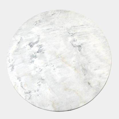 Flute Table 60" White Marble Top W/34" Gold Leaf Base