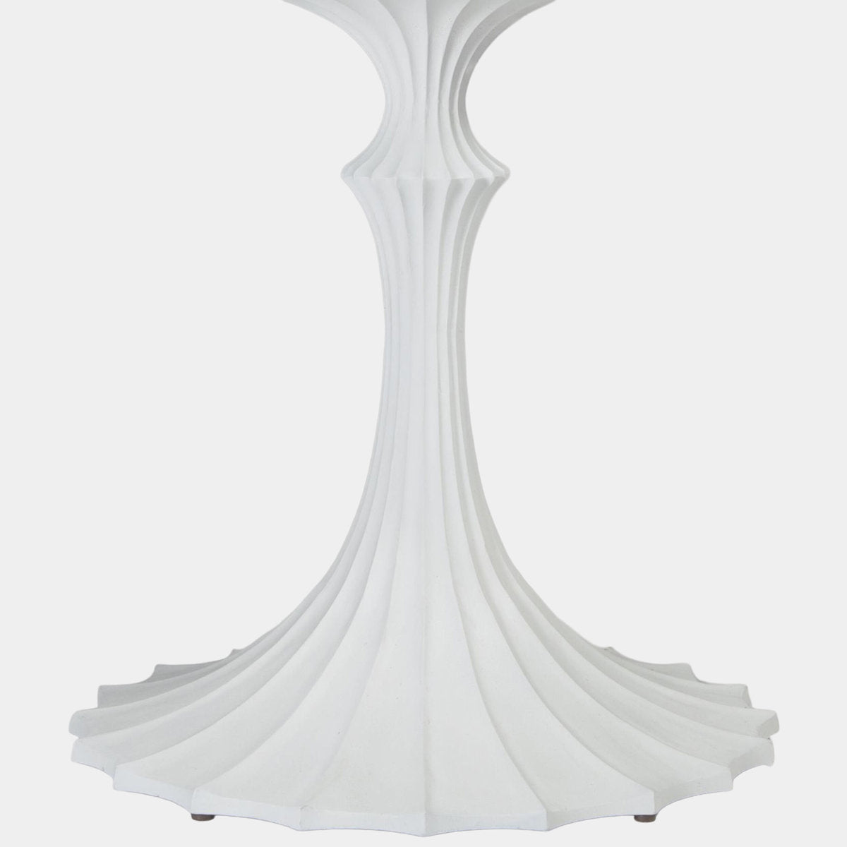 Flute Table 60" White Marble Top W/34" Gold Leaf Base