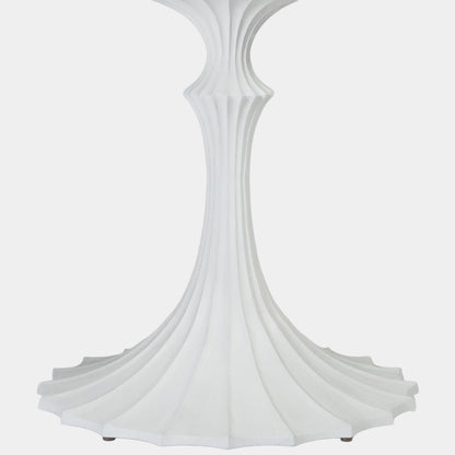 Flute Table 60" White Marble Top W/34" Gold Leaf Base
