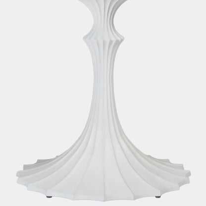 Flute Table 60" White Marble Top W/34" Gold Leaf Base
