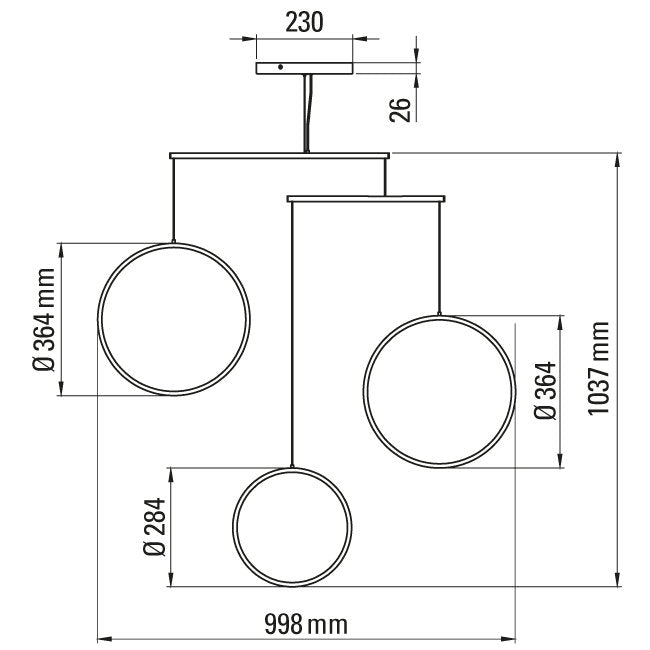 Focus 3 - Light LED Chandelier