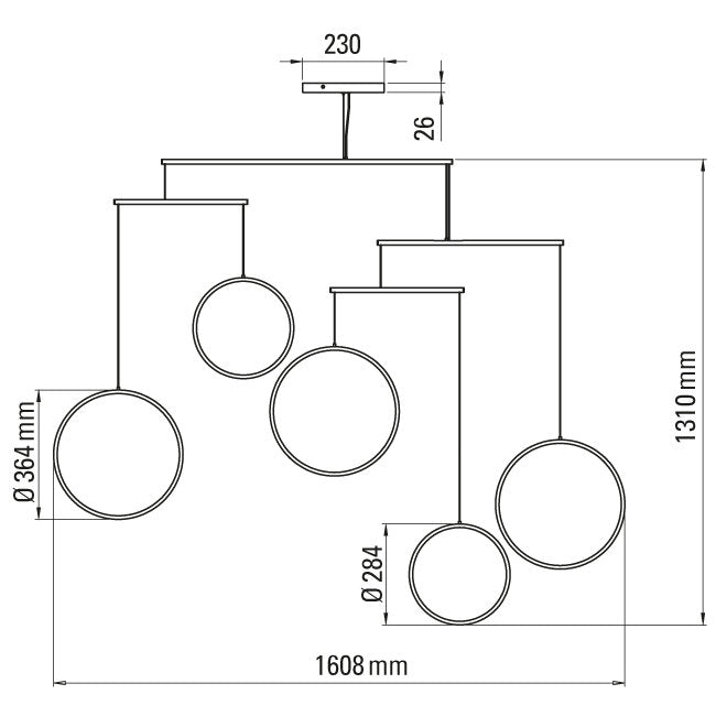 Focus 5 - Light LED Chandelier