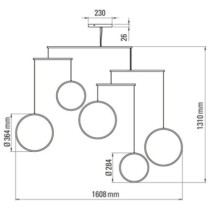 Focus 5 - Light LED Chandelier