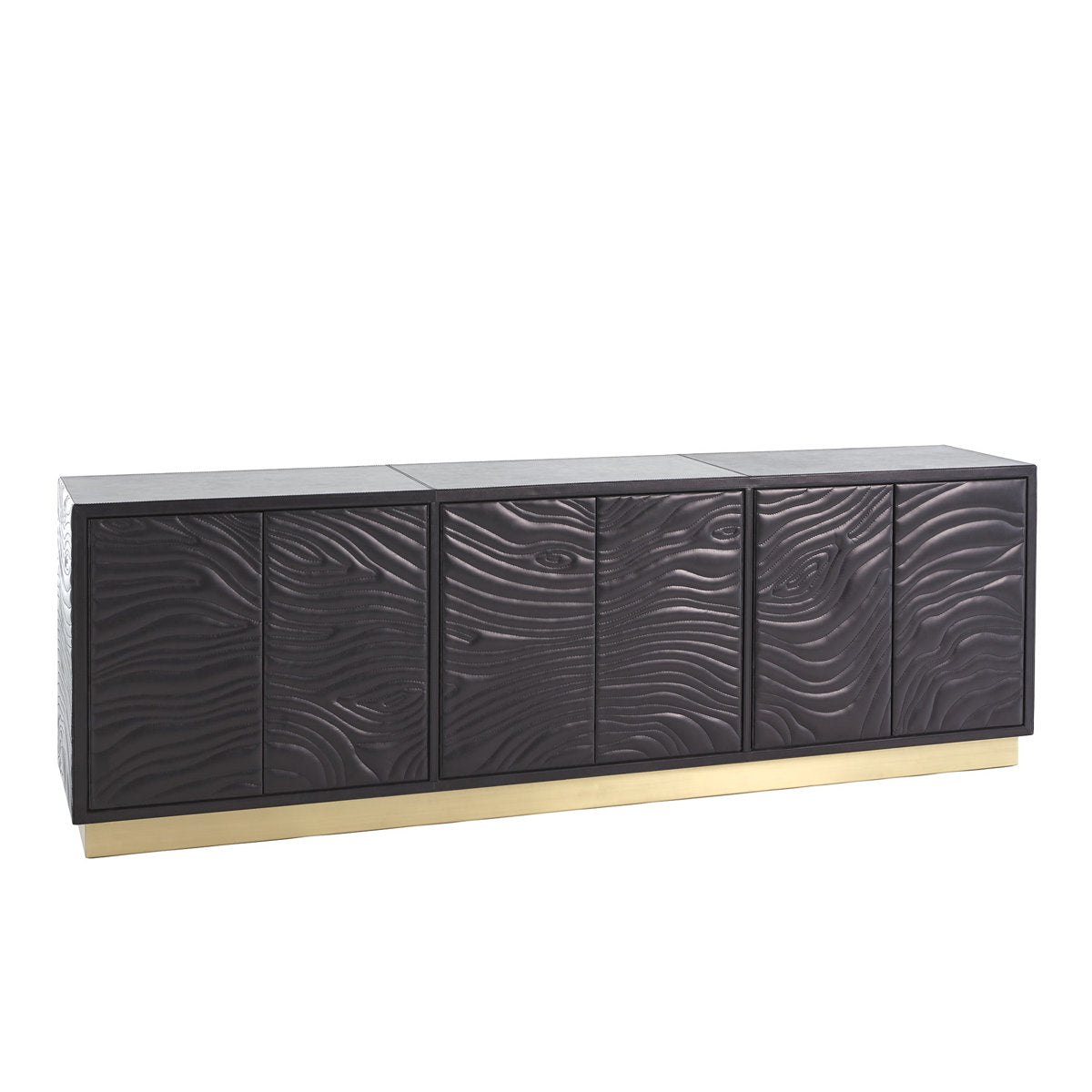 Forest Long Cabinet-Charcoal Leather