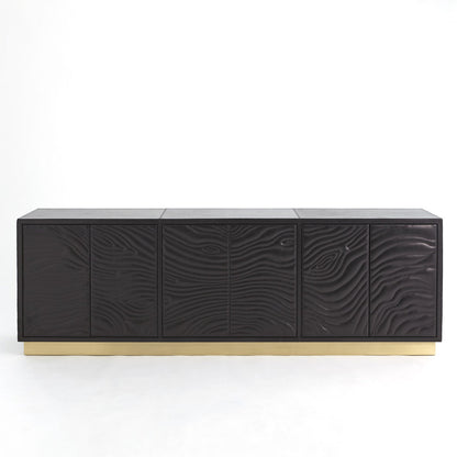Forest Long Cabinet-Charcoal Leather