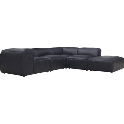 Form Astra 5 - Genuine Leather Modular Sectional with Ottoman