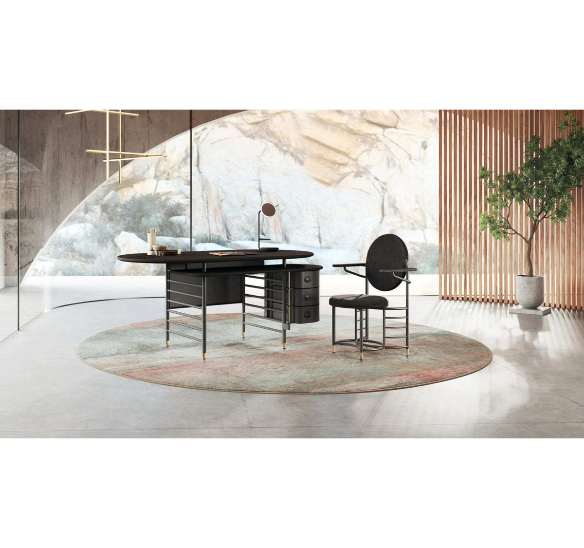 Frank Lloyd Wright Racine Desk with Storage