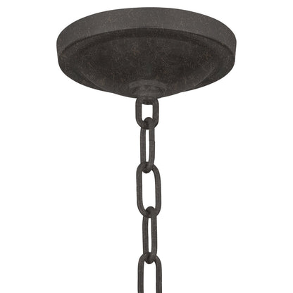 French 12-Light Candle Style Empire Chandelier with Wrought Iron Accent