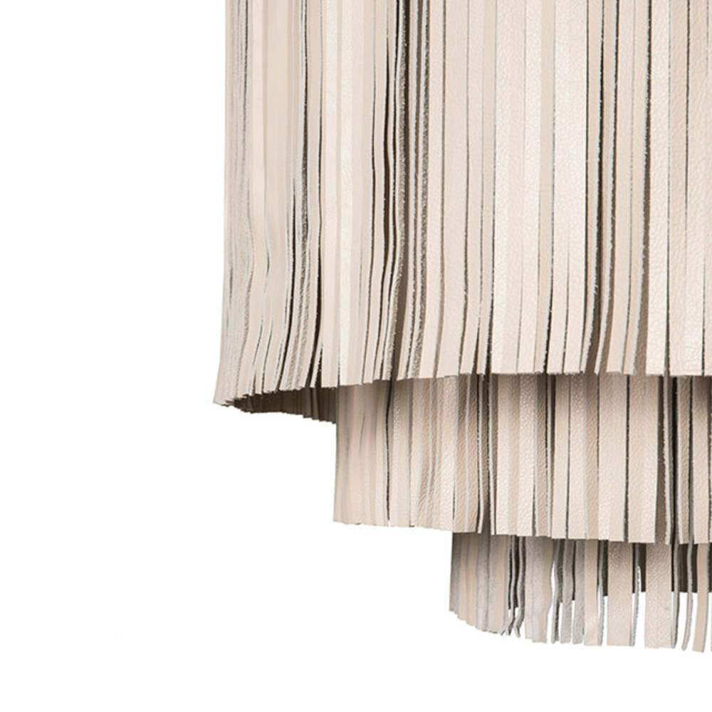 Fringe Leather Chandelier w/ Solid Accents
