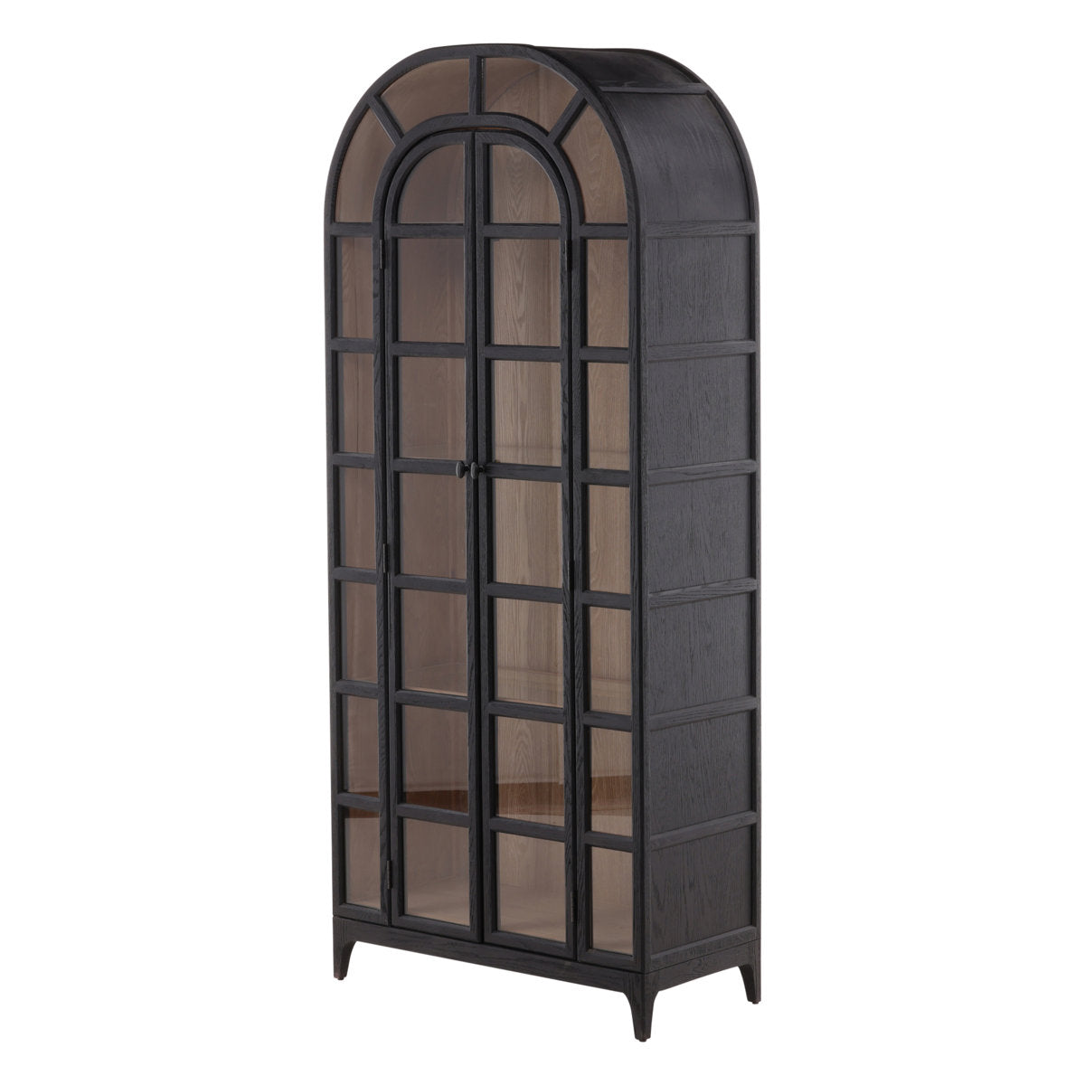 Furniture Classics Avora Black Oak Industrial Arched Bookcase