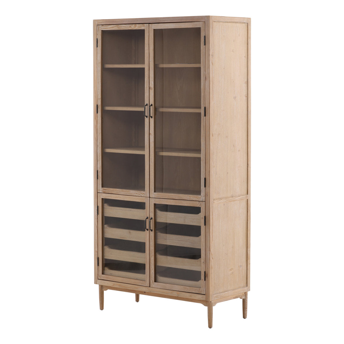 Furniture Classics Shirley Recycled Wood Glass Door 8-Drawer Cabinet