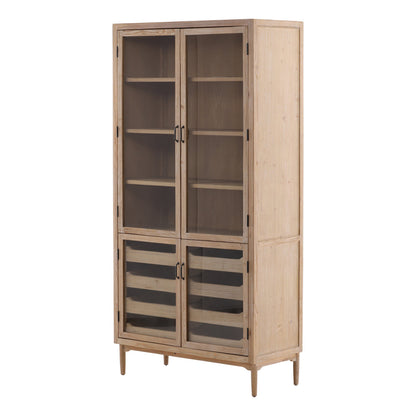 Furniture Classics Shirley Recycled Wood Glass Door 8-Drawer Cabinet