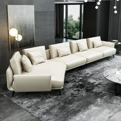 Galaxy Collection 175'' Genuine Leather Right Hand Facing Modular Sofa & Chaise