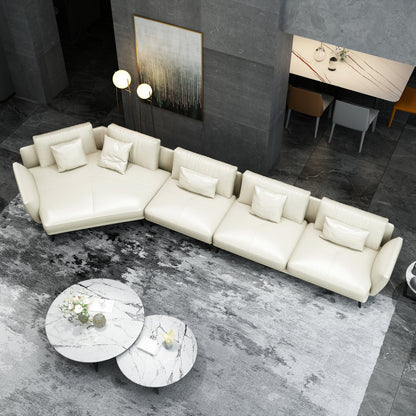 Galaxy Collection 175'' Genuine Leather Right Hand Facing Modular Sofa & Chaise