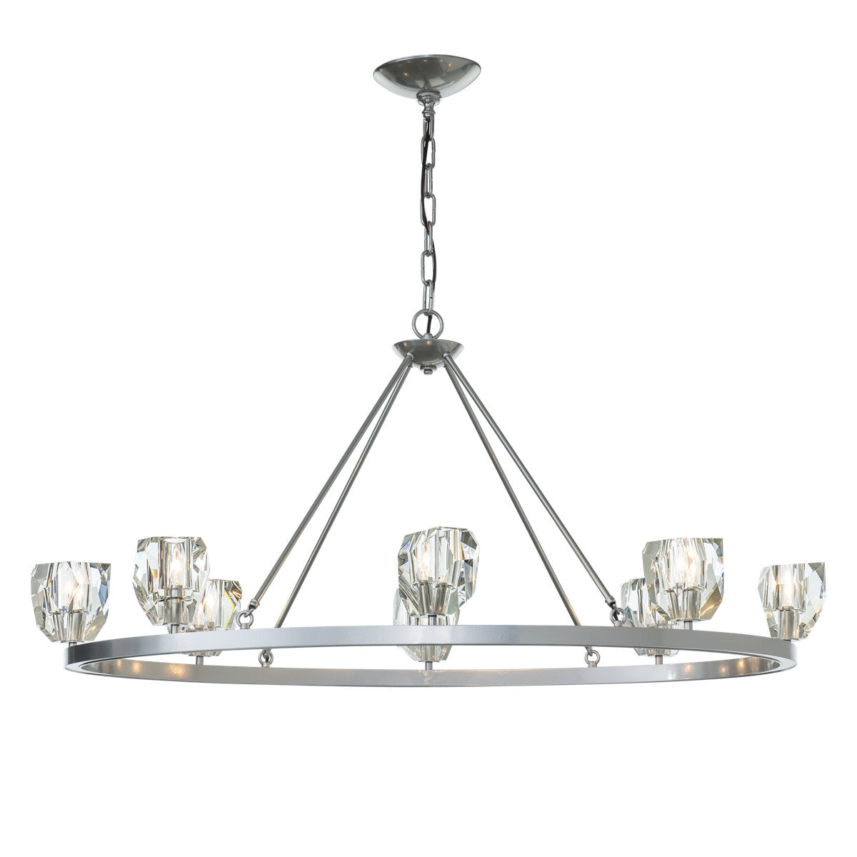 Gatsby 8 - Light Unique Wagon Wheel Chandelier with Crystal Accents