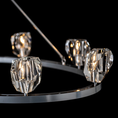 Gatsby 8 - Light Unique Wagon Wheel Chandelier with Crystal Accents