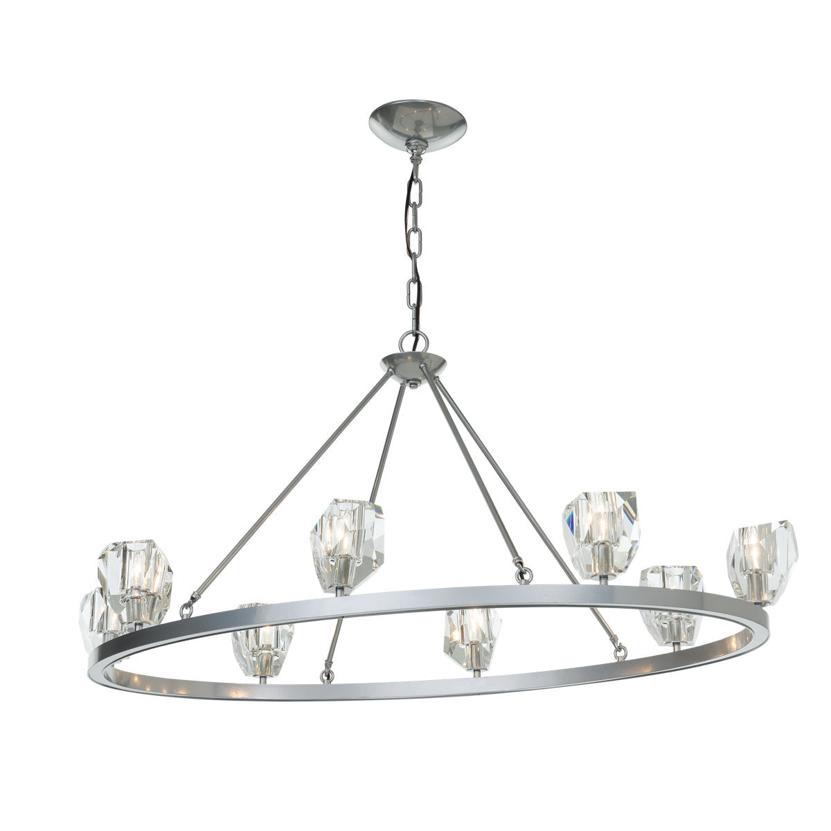 Gatsby 8 - Light Unique Wagon Wheel Chandelier with Crystal Accents