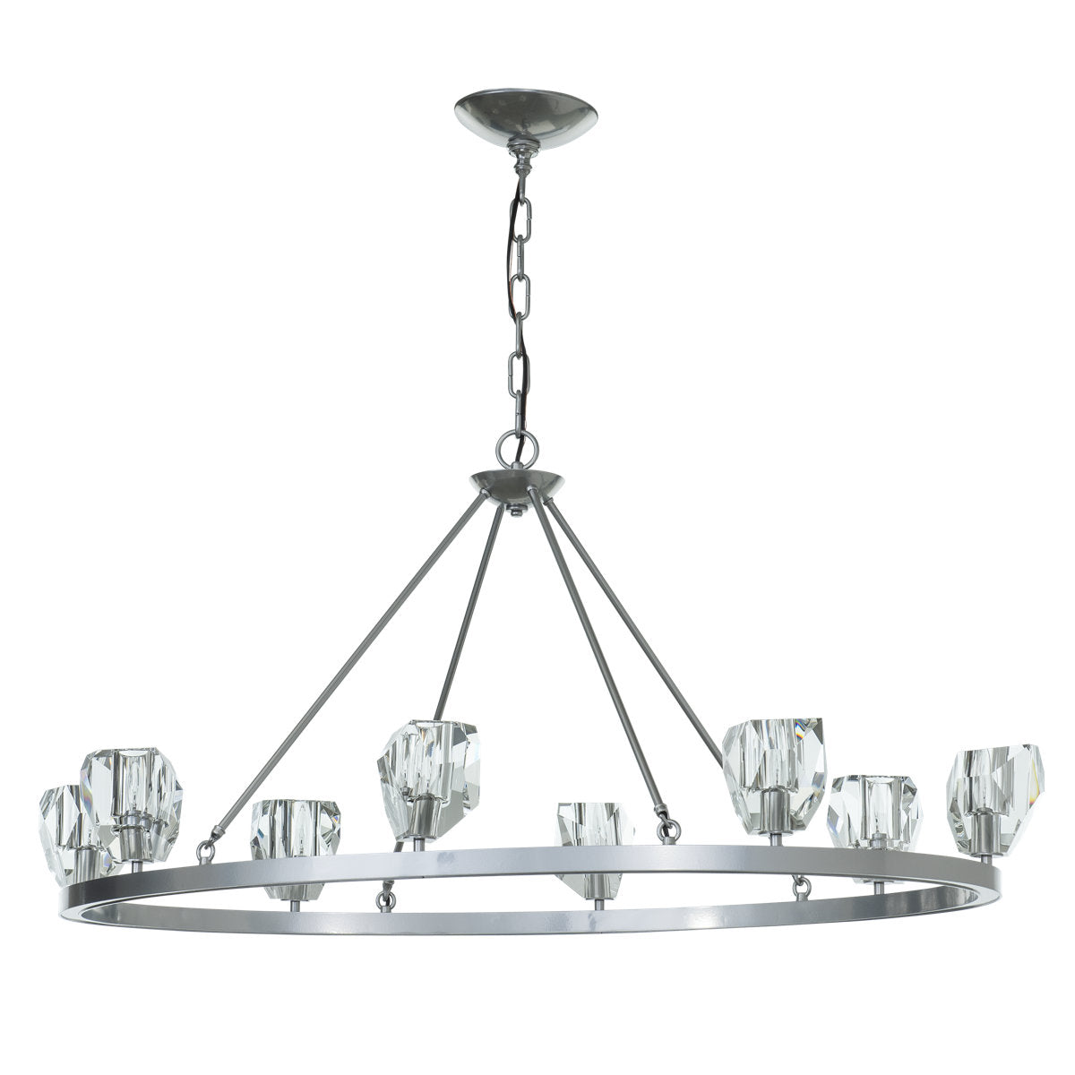Gatsby 8 - Light Unique Wagon Wheel Chandelier with Crystal Accents