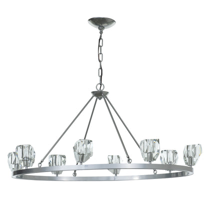 Gatsby 8 - Light Unique Wagon Wheel Chandelier with Crystal Accents