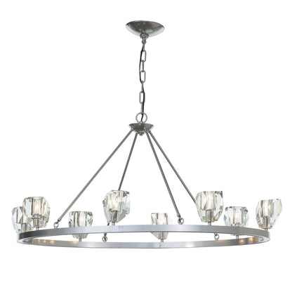 Gatsby 8 - Light Unique Wagon Wheel Chandelier with Crystal Accents