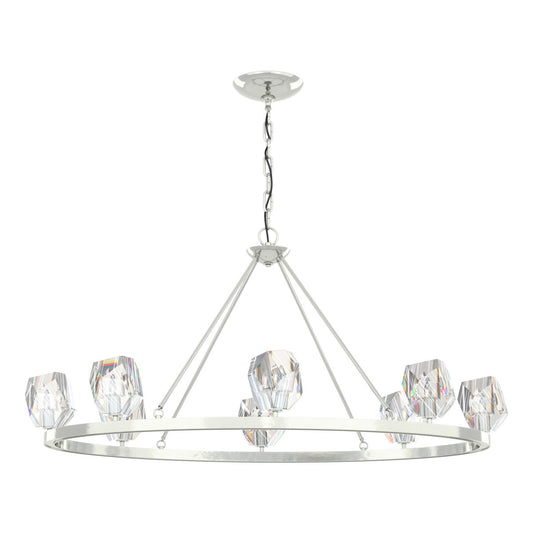 Gatsby 8 - Light Unique Wagon Wheel Chandelier with Crystal Accents