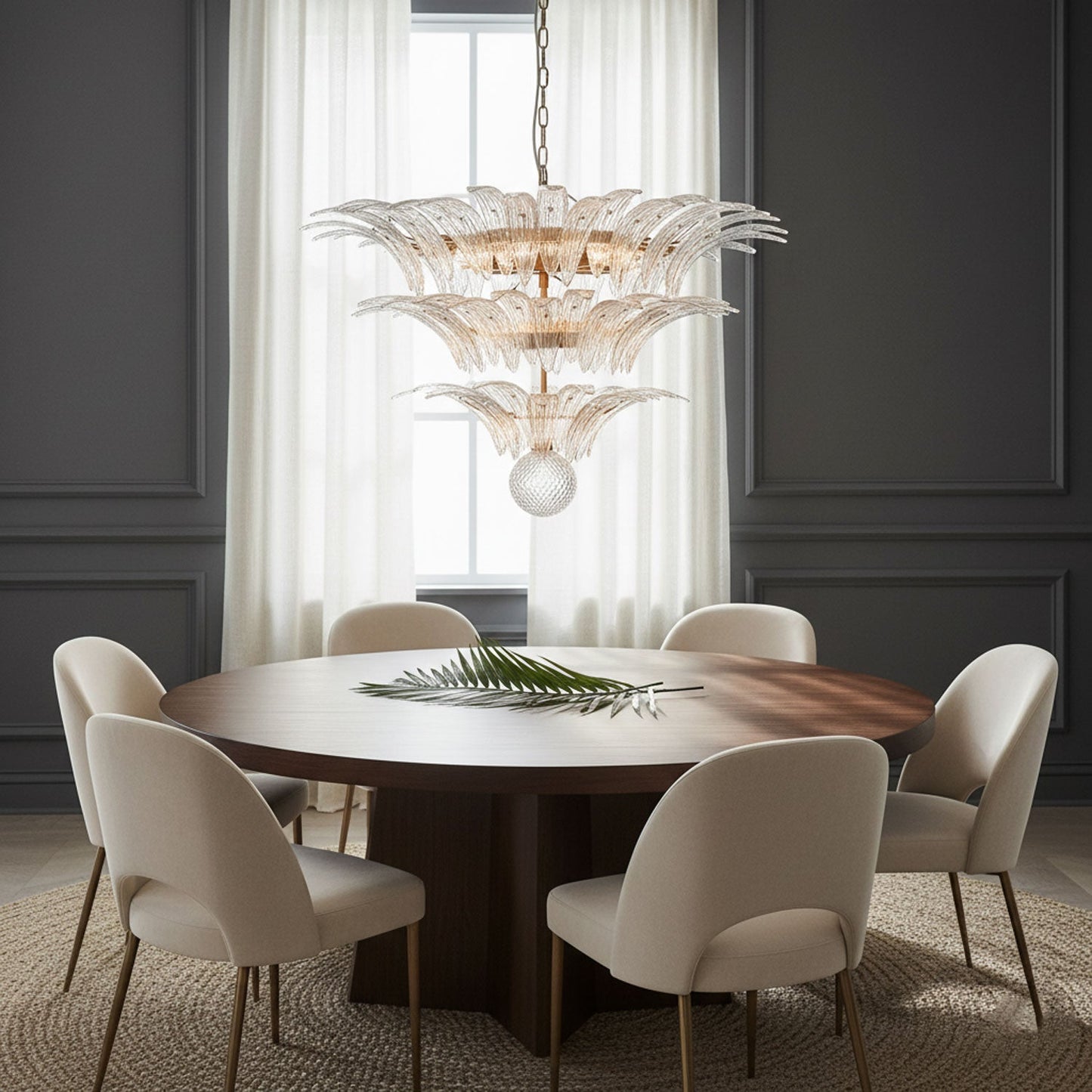 Palm Grove Glass Chandelier