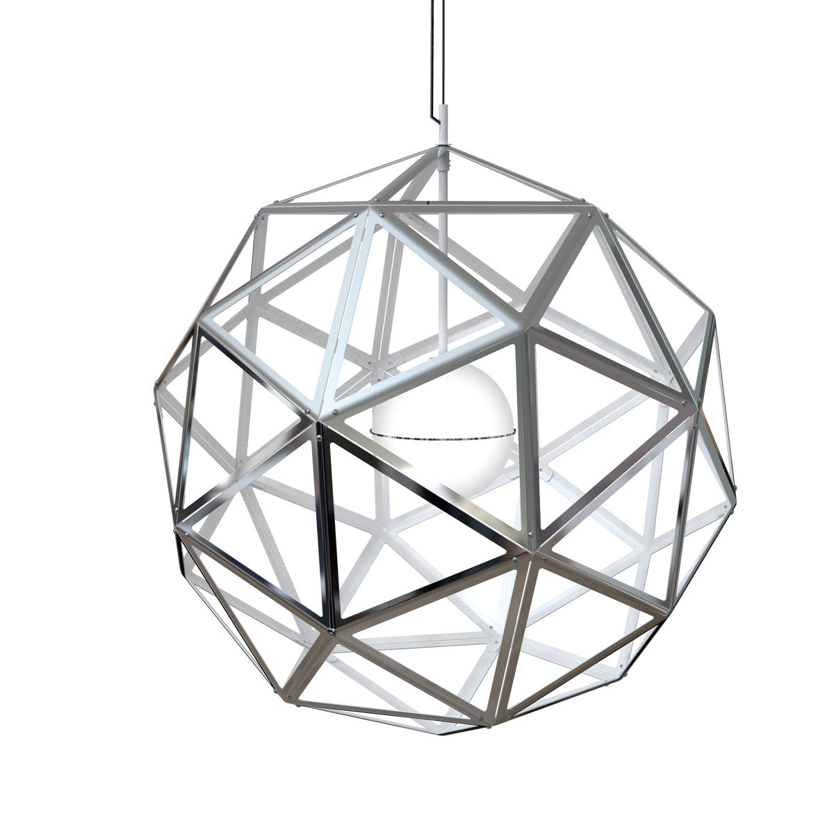 Geodome 32" Pendant - Black W/White Interior - Incandescent Socket