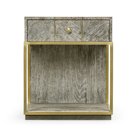 Geometric 1 - Drawer Solid Wood Nightstand
